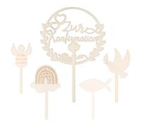 5 Pz Topper Prima Comunione per Torta, Cake Topper Torta Comunione Decorazione Bomboniere, "La Mia Cresima" Decorazioni per Prima Comuniones per Bambini e Bambine Bomboniere (C)