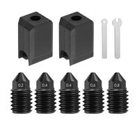 5 Pz Ugelli in Acciaio Temprato per P1p/P1s/X1/X1c/X1e/Kobra 3 Combo/Adventurer 5m/5m Pro 0.2mm 0.4mm 0.6mm 0.8mm con Copertura Extra in Silicone, Estrusore Hotend Hardened Steel Nozzle per Bambu Lab