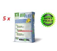 5 PZ x COLLANTE BIOFLEX BIANCO C2TE KG25 KERAKOLL ADESIVO INCOLLAGGIO PIASTRELLE