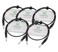 5 pzi Cavo Jack 6,3mm Professionale per Chitarra Basso Tastiera Strumenti 0,5m