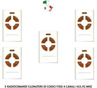 5 RADIOCOMANDI CLONANO FREQUENZA 433,92 MHZ ALLMATIC 4 CANALI ROLLING CODE