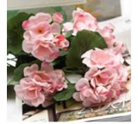 5 rami di geranio artificiale composizione floreale per matrimonio e decorazione della casa vita come fiori di seta (rosa chiaro)