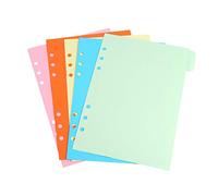 5 ricariche a 6 fori, carta colorata vuota per fogli sfusi A5 A6 raccoglitori notebook elaborazione attraente