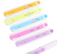 5 righelli pieghevoli per bambini, strumento di misurazione da 15/30 cm, righello trasparente, righello per bambini, in plastica, per scuola, ufficio, casa, ragazzi e ragazze (a)