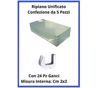 5 Ripiani per Scaffali Metallo Rinforzati Montaggio Scaffalatura a Bulloni Ganci