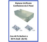 5 Ripiani per Scaffali Metallo Rinforzati Montaggio Scaffalatura a Bulloni Ganci