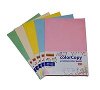 5 RISME DA 20 FOGLI CARTA COLORATA PASTELLO A4 200 GR 210x297MM INKSET STAMPA