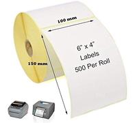 5 rotoli (2500 etichette) etichette termiche dirette bianche (6" x 4") 100 mm x 150 mm per stampante Zebra GK420D GX420D GK420T
