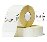 5 ROTOLI da 1500 ETICHETTE TERMICHE 50x30 Foro 40 mm ADESIVE QUALSIASI STAMPANTE