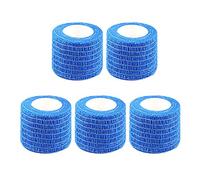 5 rotoli di bendaggio autoadesivo, 10 cm x 4,5 m, non-wonven Athletic elastic coesione bendaggio per sport dita polso piedi protezione (blu)