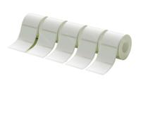 5 rotoli di carta bianca con etichetta termica impermeabile compatibile con modelli di stampante con codice a barre tascabile B21 B1 B203 per il nome e la stampa del codice a barre(5WH 40-30mm)