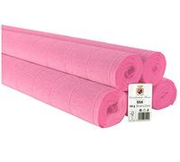 5 Rotoli di Carta Crespata da 180g Tinta Unita Colore Rosa Baby N.554