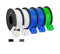 5 rotoli di filamento PLA 1,75 mm penna 3D for bambini 0,25 kg/rotolo, disposti ordinatamente senza nodi, senza bolle, ecologico, inodore Filamento Stampante 3D(2WT2BL1GN)