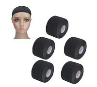 5 Rotoli di Strisce di Carta per Collo da Barbiere, Fascia Elastica Autoadesiva Monouso Fasce Professionali Nere Accessori per Strumenti per Parrucchieri per Taglio Capelli