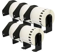5 Rotoli DK22251 DK-22251 62mm x 15,24m Etichette adesive continuo compatibili per Brother P-Touch QL-800 QL-810W QL-820NWB, Nero/Rosso su Nianco