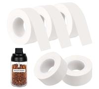 5 Rotoli Etichette Adesive Termiche, 16MMx4M Impermeabile Nastro per Etichette Termiche Multifunzionale Nastro Carta Etichetta per Ufficio Casa Scuola Cucina Bagno Bianco Trasparente