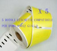 5 X Etichette Compatibili per DYMO 99012 Giallo 89X36mm LABELWRITER 310 320 330