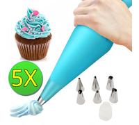 Set di 5 Sacche da Pasticceria 30 cm con Punte per Decorazioni 9ABY