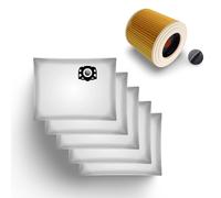 5 Sacchetti & Filtro Cartuccia per Kärcher WD 2 Plus V-12/4 / 18/C Set