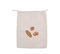 5 sacchetti for il pane in lino, riutilizzabili, con coulisse, grandi, lavabili, accessori for alimenti, organizer da cucina(Beige04)