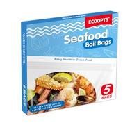 5 sacchetti per bollire frutti di mare di grandi dimensioni per pesce, granchi, gamberetti e verdure, borsa per cucinare e conservare (L)