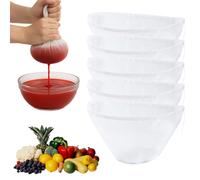 5 sacchetti per latte di noce, biologici, lavabili con coulisse, panno a maglia fine, riutilizzabili, a forma di ciotola, in nylon, con sacchetto filtro con coulisse