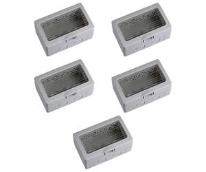 5 Scatole a montaggio esterno con sportello, 4 Modulo/posto, Compatibile con BTicino Matix, IP55 per esterno, Grigio, Custodia, Contenitore da parete porta frutti, per interruttori/prese, idrobox