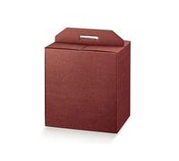 5 scatole bordeaux robusta cm 30,5x20x35h strenne natalizie cartone accoppiato e maniglia esterna