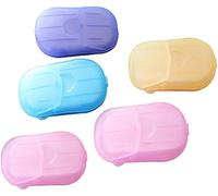 5 scatole di sapone usa e getta, profumate, per la pulizia delle mani, colore casuale, per viaggi, campeggio, escursionismo, 100 fogli
