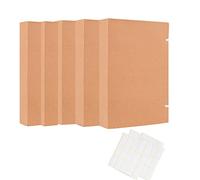 5 scatole per archivio, formato A4, con chiusura ad anello e chiusura a scatto, in carta kraft A4, formato A4, colore marrone