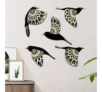 5 Sculture Da Parete in Legno a Forma di Uccello, Minimaliste, per Giardino,