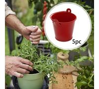 5 secchi in metallo zincato robusti con maniglia, secchio, vasi in metallo