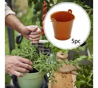 5 secchi in metallo zincato robusti con maniglia, secchio, vasi in metallo