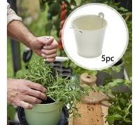 5 secchi in metallo zincato robusti con maniglia, secchio, vasi in metallo