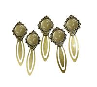 5 segnalibri antichi con pietra di cristallo, regalo di laurea, per insegnanti, studenti, amanti dei libri, clip per pagine in metallo, collezione unica