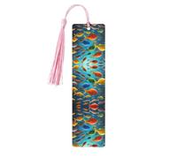 5 segnalibri colorati con stampa di pesci, graziosi segnalibri in legno per uomini e donne, unico per leggere il regalo ideale