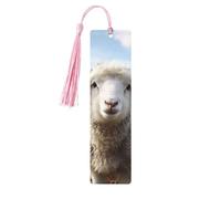5 segnalibri in legno con nappe, in legno, stile vintage, carini pecorelle, agnello, fatti a mano, per leggere le pagine, etichette da appendere, ornamento per gli amanti dei libri