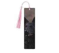 5 segnalibri in legno con nappe, in legno, stile vintage, con pastore tedesco, fatti a mano, per leggere le pagine, etichette da appendere, ornamento per gli amanti dei libri