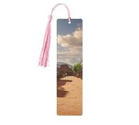 5 segnalibri in legno con nappe, in legno, stile vintage, motivo: Old Wild West Cowboy Town, fatti a mano, per leggere le pagine, etichette da appendere in legno, ornamento per gli amanti dei libri
