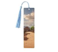 5 segnalibri in legno con nappe, in legno, stile vintage, motivo: Old Wild West Cowboy Town, fatti a mano, per leggere le pagine, etichette da appendere in legno, ornamento per gli amanti dei libri