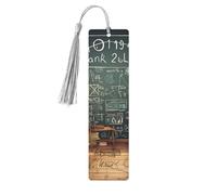 5 segnalibri in legno con nappe, in legno, stile vintage, per matematica, fatti a mano, per leggere pagine, etichette da appendere, ornamento per gli amanti dei libri