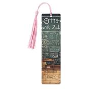 5 segnalibri in legno con nappe, in legno, stile vintage, per matematica, fatti a mano, per leggere pagine, etichette da appendere, ornamento per gli amanti dei libri