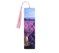 5 segnalibri in legno con nappe, in legno, stile vintage, romantici, con lavanda, fatti a mano, per leggere pagine, etichette da appendere, ornamento per gli amanti dei libri