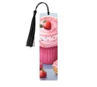 5 segnalibri in legno con nappe, in stile vintage, a forma di ciambella e cupcake, fatti a mano, per leggere le pagine, etichette da appendere, ornamento per gli amanti dei libri