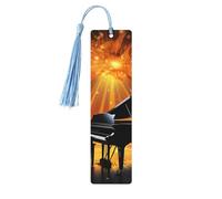 5 segnalibri in legno con nappe, in stile vintage, per teatro musicale, fatti a mano, per leggere le pagine, etichette da appendere in legno, ornamento per gli amanti dei libri