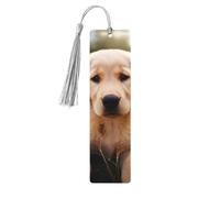 5 segnalibri in legno con nappe, segnalibro vintage in legno con simpatico cucciolo di Golden Retriever, fatti a mano, per leggere le pagine, etichette da appendere in legno, ornamento per gli amanti