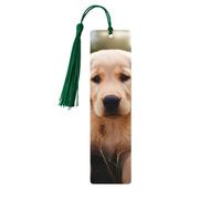 5 segnalibri in legno con nappe, segnalibro vintage in legno con simpatico cucciolo di Golden Retriever, fatti a mano, per leggere le pagine, etichette da appendere in legno, ornamento per gli amanti