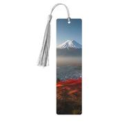 5 segnalibri in legno con nappe, stile vintage, con monte Fuji, paesaggi giapponesi, fatti a mano, per leggere pagine, etichette da appendere, ornamento per gli amanti dei libri