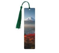 5 segnalibri in legno con nappe, stile vintage, con monte Fuji, paesaggi giapponesi, fatti a mano, per leggere pagine, etichette da appendere, ornamento per gli amanti dei libri
