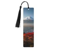 5 segnalibri in legno con nappe, stile vintage, con monte Fuji, paesaggi giapponesi, fatti a mano, per leggere pagine, etichette da appendere, ornamento per gli amanti dei libri